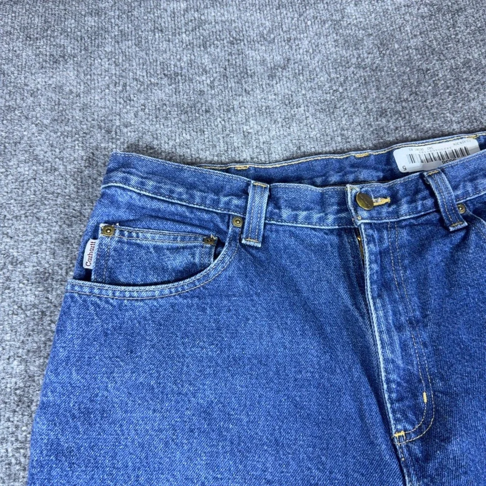 Carhartt Relaxed Fit Jeans Mens 34x30 Medium Wash Blue Denim Work Pants 381-83